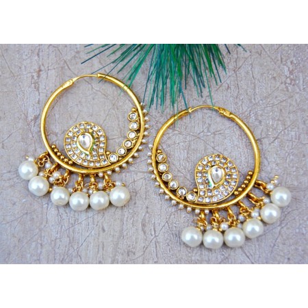 ANTIQUE MANGO PATTERN BALI HOOP EARRINGS